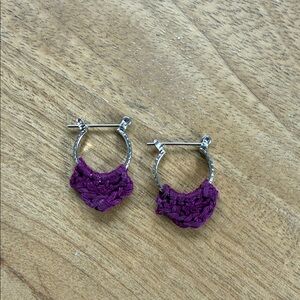 Elegant Purple Hoop Earrings